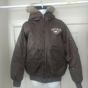 ECKO UNLTD Men's Jacket Fur Hoodie  Coat Bomber M